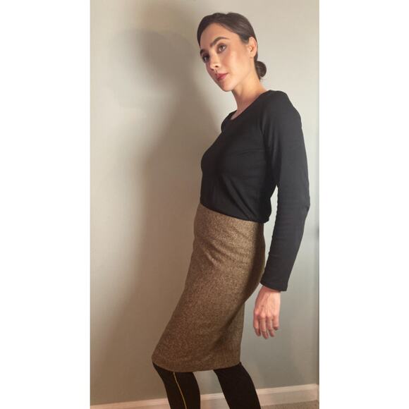 Calypso Cristianne Celle Wool Tweed Pencil Straight Skirt Classic Elegance ~Sz M - Picture 2 of 8